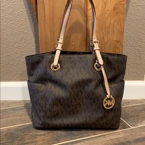 Michael Kors Jet Set Top-Zip Logo Tote Bag